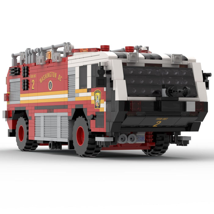 MOC - 259170 Oshkosh Striker 1500 Foam 2 Airport Firetruck / ARFF D.C FD Building Blocks - LesDiy - MOC -