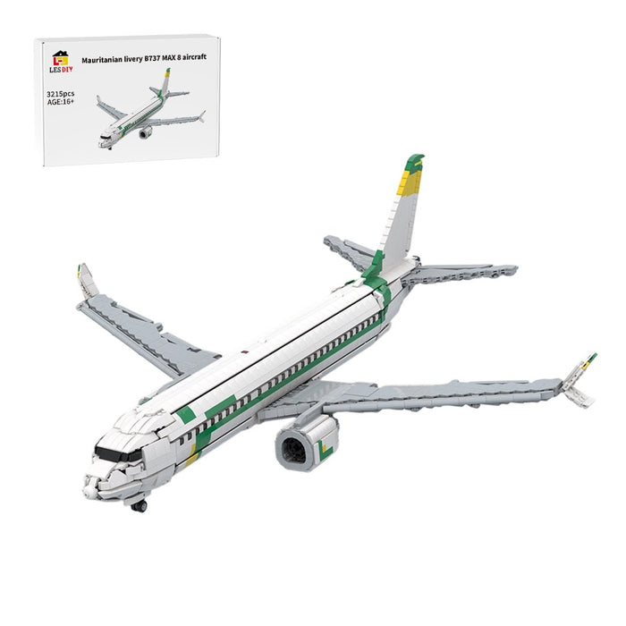 MOC-259173 Mauritania Livery B737 MAX 8 Passenger Airliner Building Blocks-LesDiy-Building Blocks-