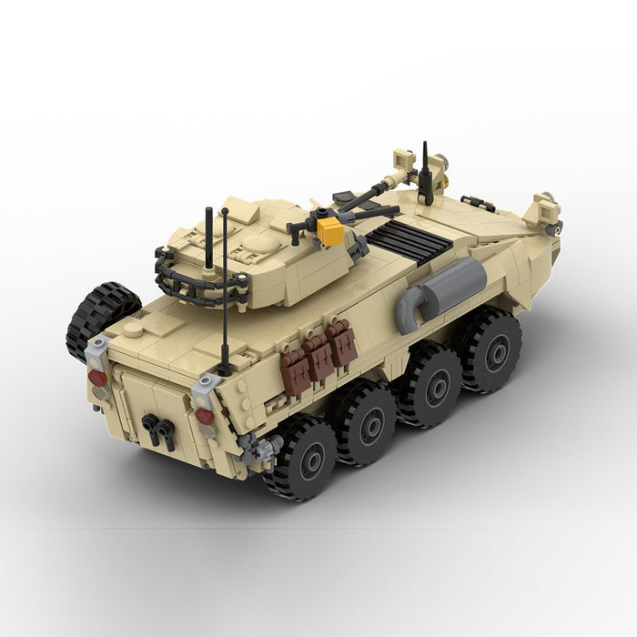 MOC - 259577 8x8 Light Armoured Vehicle - 1:35 Scale Building Blocks - LesDiy - Green