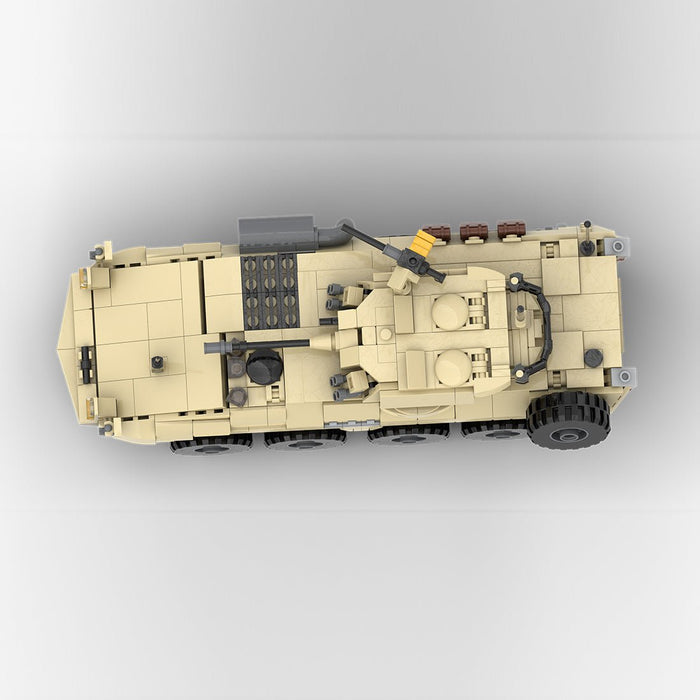 MOC - 259577 8x8 Light Armoured Vehicle - 1:35 Scale Building Blocks - LesDiy - Green
