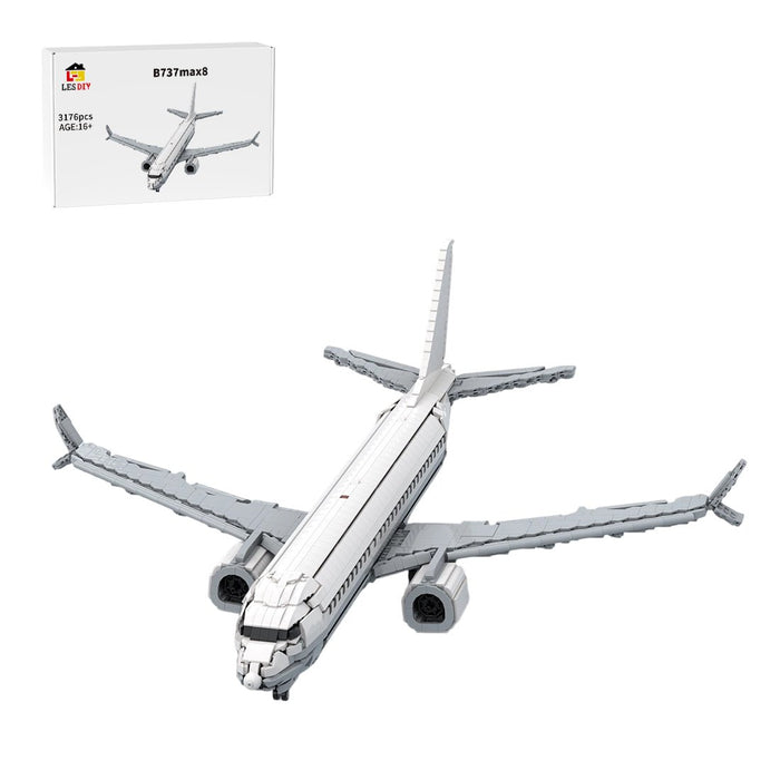 MOC-260620 B737 MAX 8 Airliner Building Blocks-LesDiy-Building Blocks-Unpainted Version