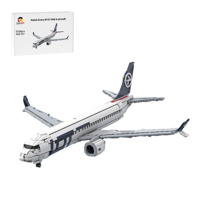 MOC-260894 Polish Livery B737 MAX 8 Civil Aviation Airliner Building Blocks-LesDiy-Building Blocks-