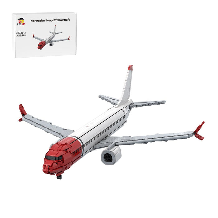 MOC-261379 Norwegian Livery B738 Commercial Airliner Building Blocks-LesDiy-Building Blocks-