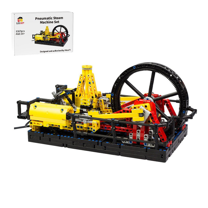 MOC-26403 + MOC-164704 Pneumatic Steam Engine & Hand Pump Station Building Blocks-LesDiy-MOC-