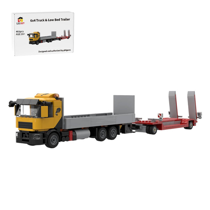MOC-264405 6x4 Truck & Low-Bed Trailer Building Blocks-LesDiy-MOC-