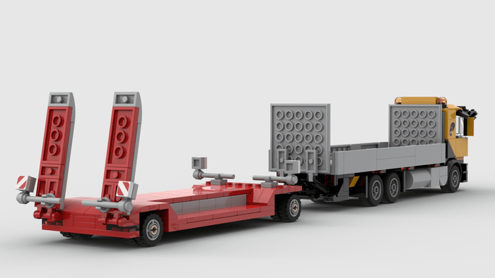 MOC-264405 6x4 Truck & Low-Bed Trailer Building Blocks-LesDiy-MOC-