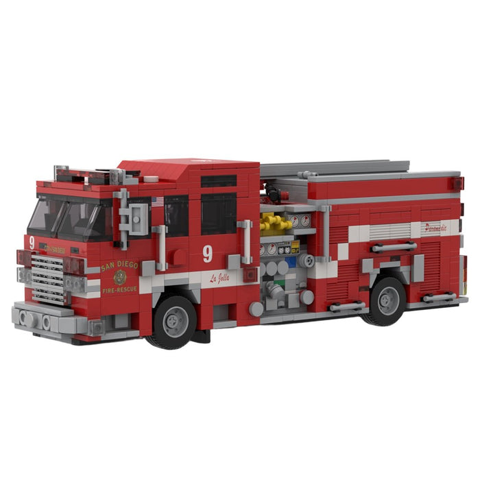 MOC-264607 2019 Pierce Arrow XT Fire Engine SDFR Building Blocks-LesDiy -