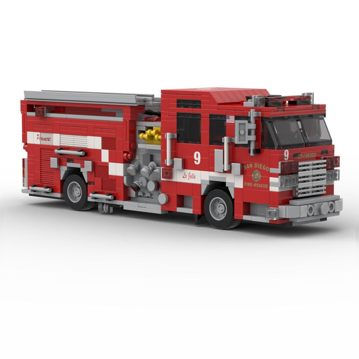 MOC-264607 2019 Pierce Arrow XT Fire Engine SDFR Building Blocks-LesDiy -