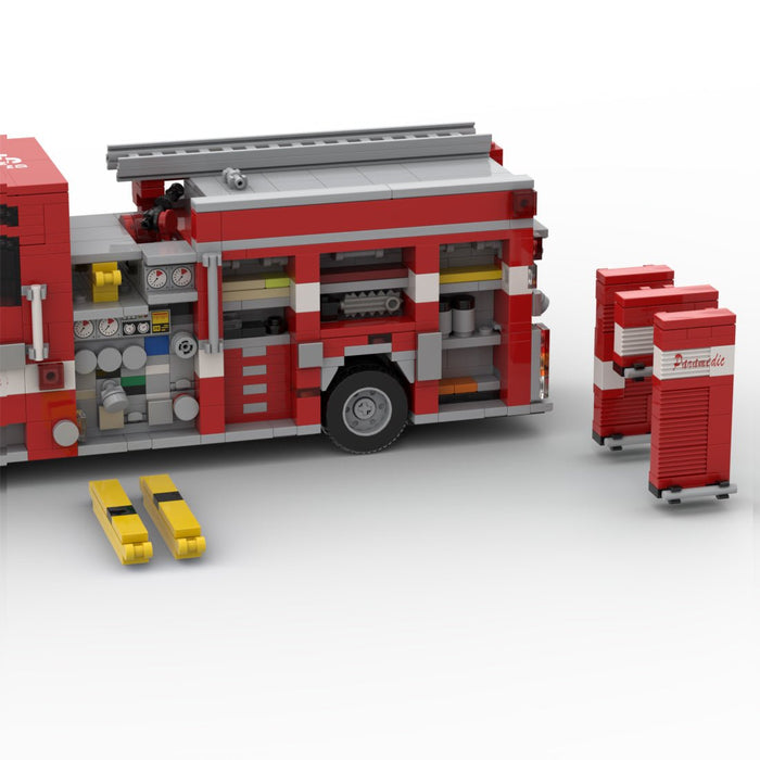 MOC-264607 2019 Pierce Arrow XT Fire Engine SDFR Building Blocks-LesDiy -