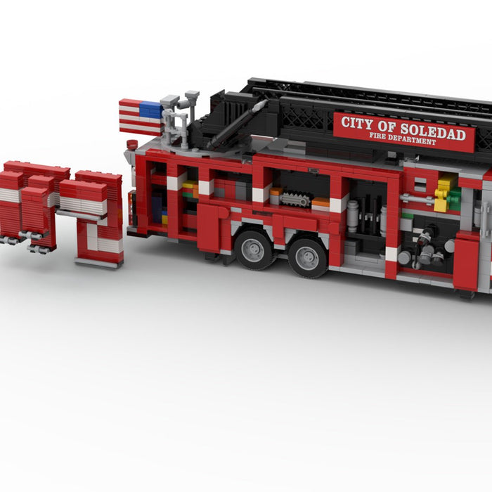 MOC-264720 2024 Smeal-Spartan Gladiator RMA Quint Soledad Truck 37 Building Blocks-LesDiy-MOC-