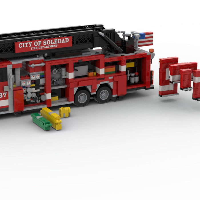 MOC-264720 2024 Smeal-Spartan Gladiator RMA Quint Soledad Truck 37 Building Blocks-LesDiy-MOC-
