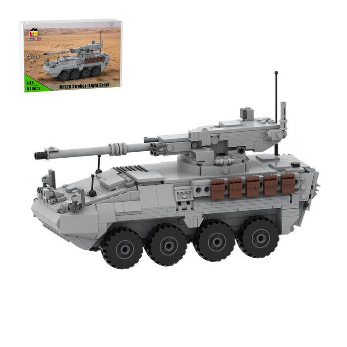 MOC-264966 M1128 Stryker MGS 1:35 Scale (V2) Building Blocks-LesDiy-MOC-Light Grey