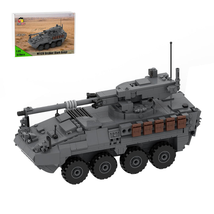 MOC-264966 M1128 Stryker MGS 1:35 Scale (V2) Building Blocks-LesDiy-MOC-Dark Grey