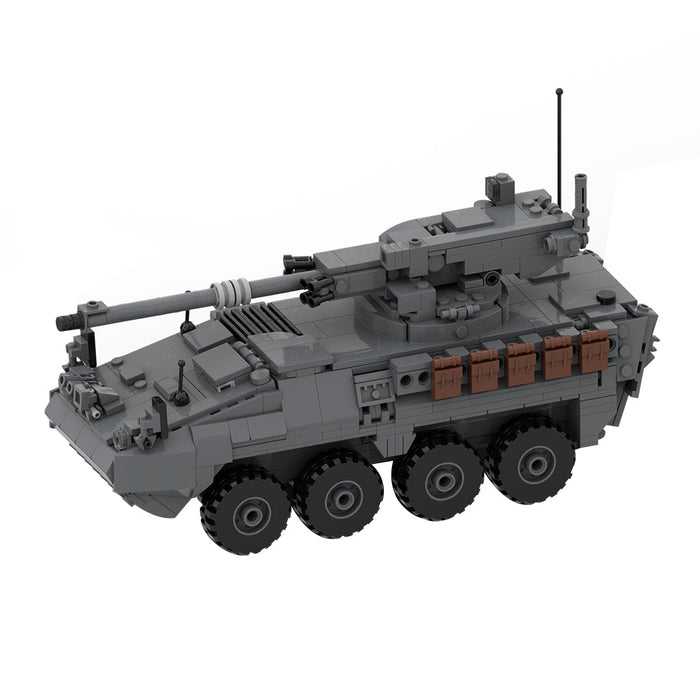 MOC-264966 M1128 Stryker MGS 1:35 Scale (V2) Building Blocks-LesDiy-MOC-Dark Grey