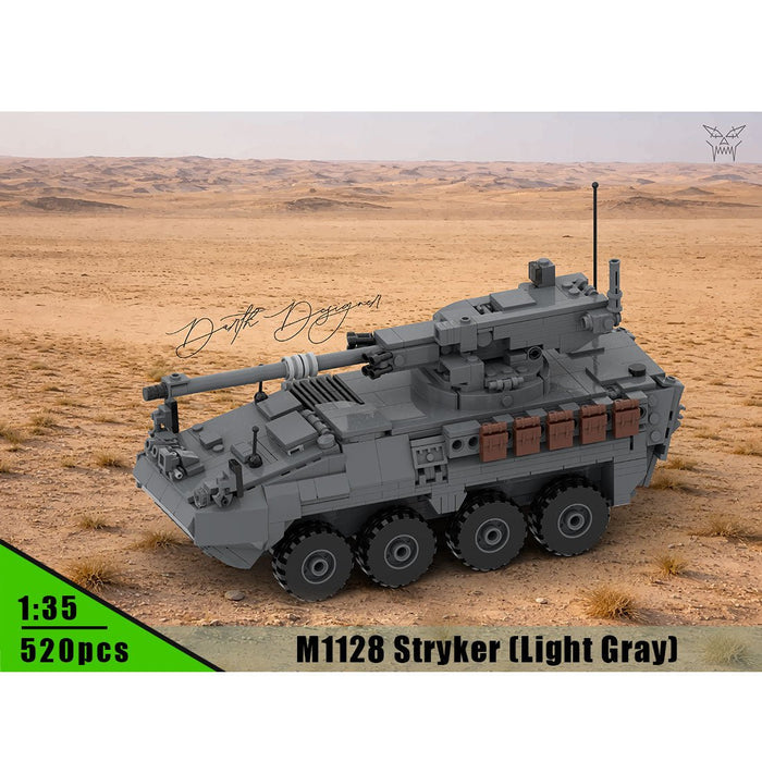 MOC-264966 M1128 Stryker MGS 1:35 Scale (V2) Building Blocks-LesDiy-MOC-Dark Grey