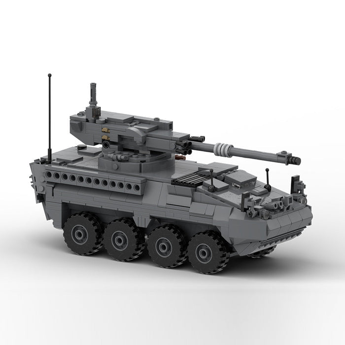 MOC-264966 M1128 Stryker MGS 1:35 Scale (V2) Building Blocks-LesDiy-MOC-Dark Grey