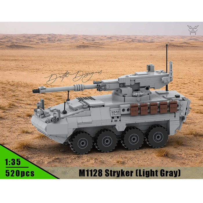 MOC-264966 M1128 Stryker MGS 1:35 Scale (V2) Building Blocks-LesDiy-MOC-Dark Grey
