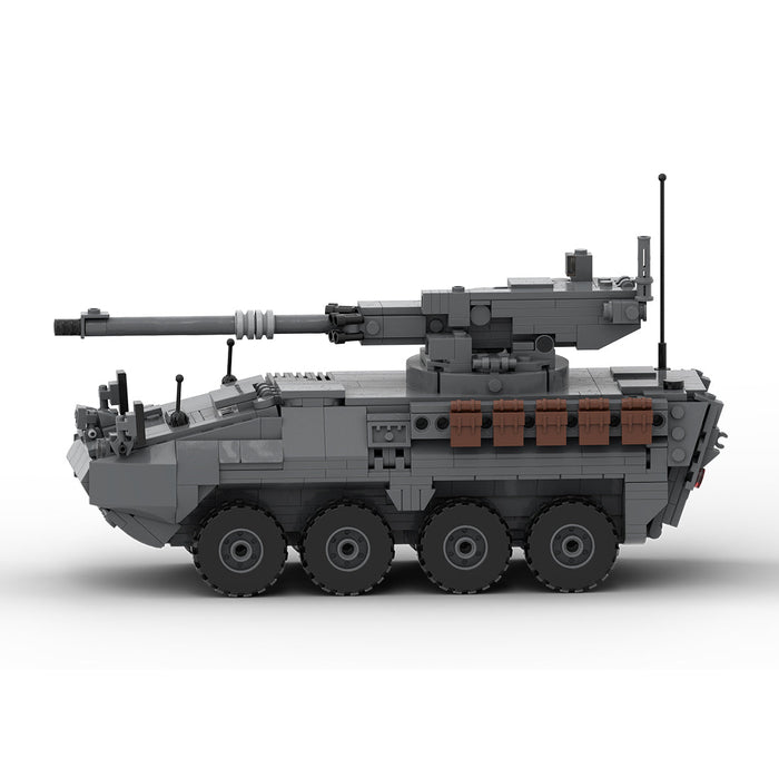 MOC-264966 M1128 Stryker MGS 1:35 Scale (V2) Building Blocks-LesDiy-MOC-Dark Grey