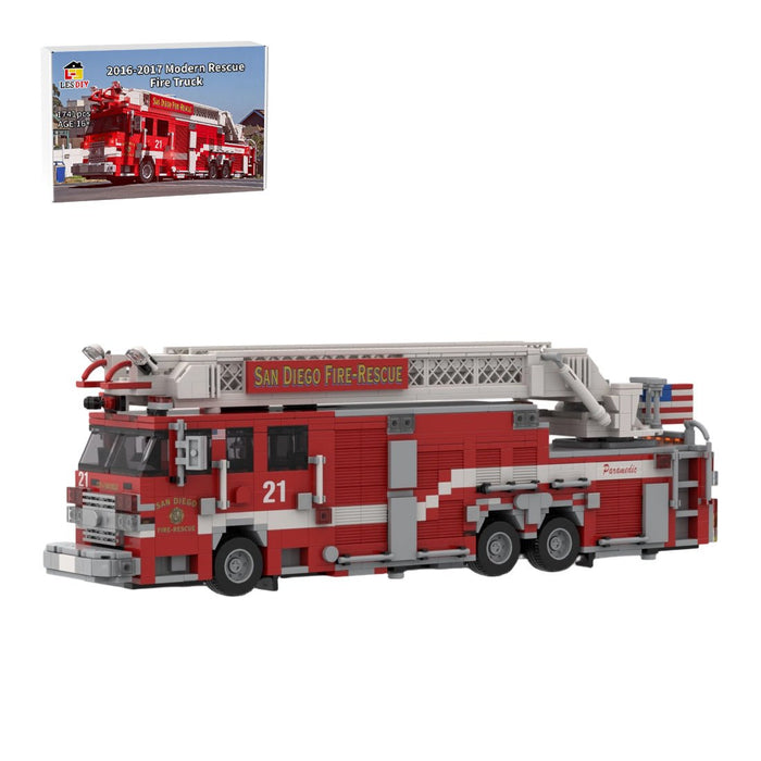 MOC-267135 2016-2017 Pierce Arrow XT Fire Truck RMA SDFR Building Blocks-LesDiy -