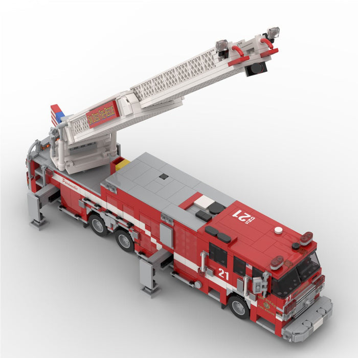 MOC-267135 2016-2017 Pierce Arrow XT Fire Truck RMA SDFR Building Blocks-LesDiy -