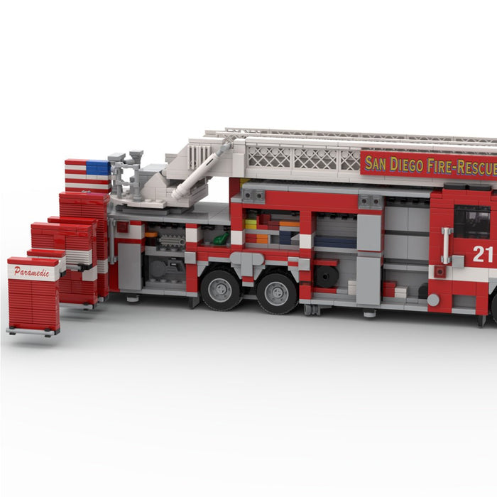 MOC-267135 2016-2017 Pierce Arrow XT Fire Truck RMA SDFR Building Blocks-LesDiy -