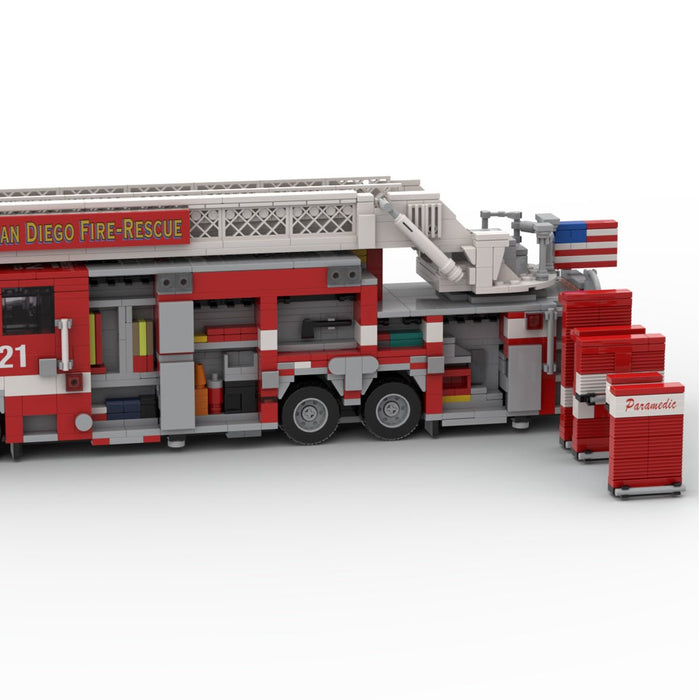MOC-267135 2016-2017 Pierce Arrow XT Fire Truck RMA SDFR Building Blocks-LesDiy -