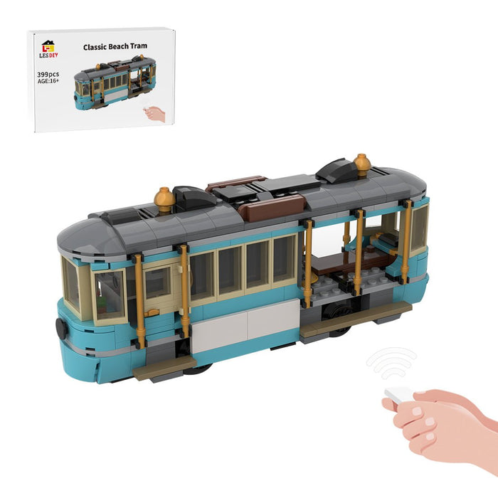 MOC-267158 Classic Beach Tram 60506 Motorized Building Blocks-LesDiy-Locomotive-