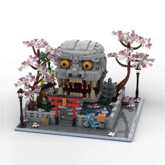 MOC-269494 Lion Head Garden Japanese Shrine Building Blocks-LesDiy-MOC-