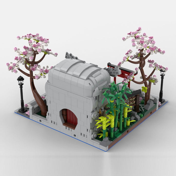 MOC-269494 Lion Head Garden Japanese Shrine Building Blocks-LesDiy-MOC-
