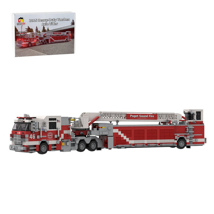 MOC-271368 Pierce Arrow XT Tandem Axle Tiller Fire Truck Building Blocks-LesDiy-MOC-