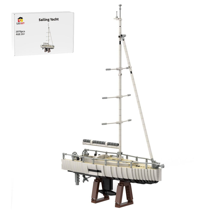 MOC-273023 Modern Sailing Yacht Building Blocks-LesDiy-MOC-