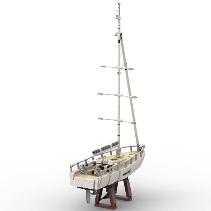 MOC-273023 Modern Sailing Yacht Building Blocks-LesDiy-MOC-