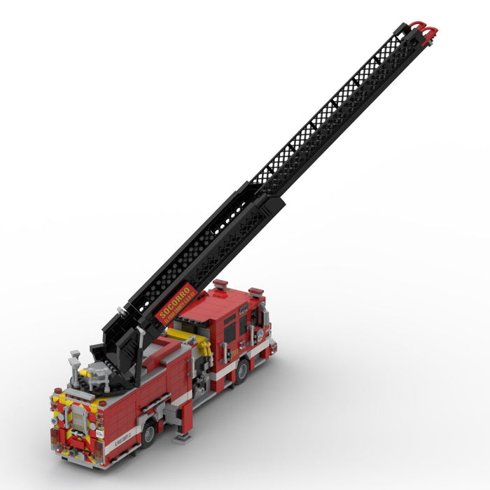 MOC-274191 Pierce Enforcer Rear Mount Aerial Quint Building Blocks-LesDiy-MOC-