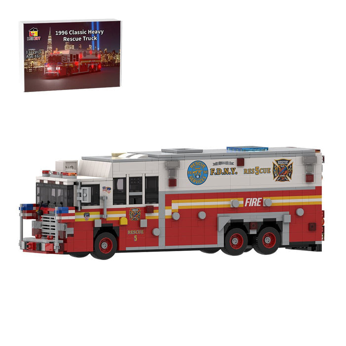 MOC-277134 1996 HME 1871 Saulsbury FDNY Rescue 5 Heavy Rescue Truck Building Blocks-LesDiy-MOC-
