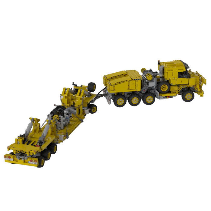 MOC - 34732 Oshkosh M1070 Civil - Version Tractor with Heavy Duty Trailer Building Blocks - LesDiy -