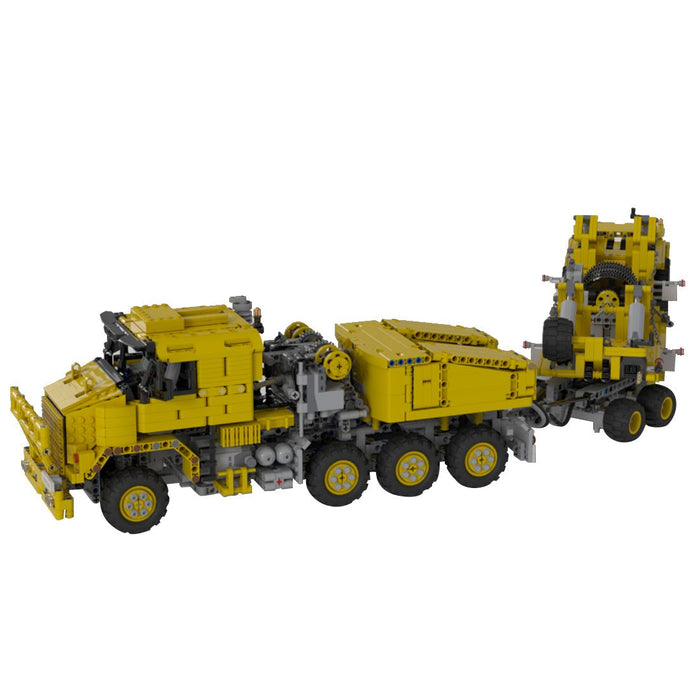 MOC - 34732 Oshkosh M1070 Civil - Version Tractor with Heavy Duty Trailer Building Blocks - LesDiy -