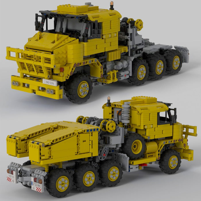 MOC - 34732 Oshkosh M1070 Civil - Version Tractor with Heavy Duty Trailer Building Blocks - LesDiy -