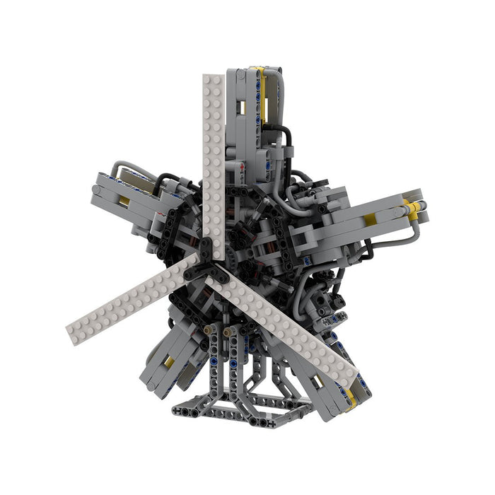 MOC - 39694 5 - cylinder Pneumatic Star Engine - LesDiy -