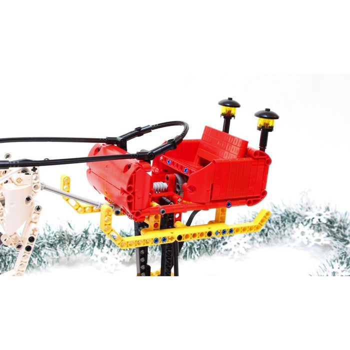 MOC-4121 Motorized Christmas Santa Sleigh & Reindeer Building Blocks-LesDiy-MOC-