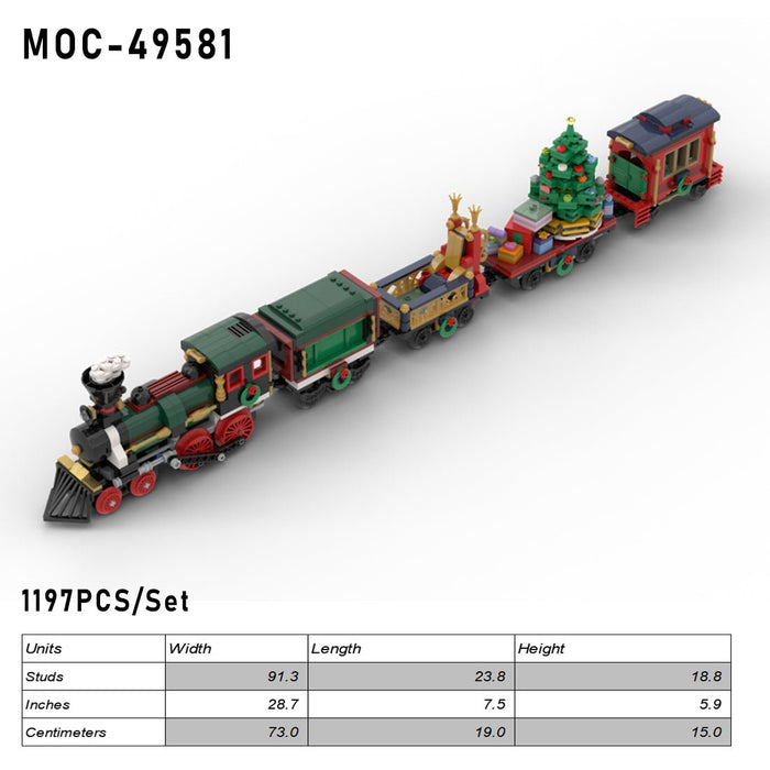 MOC - 49581 Christmas Train Building Blocks - LesDiy - MOC - Christmas Train(Without Track)