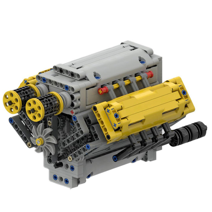 MOC - 54607 Crossplane V8 with Natural Aspiration & Removable Covers - LesDiy -