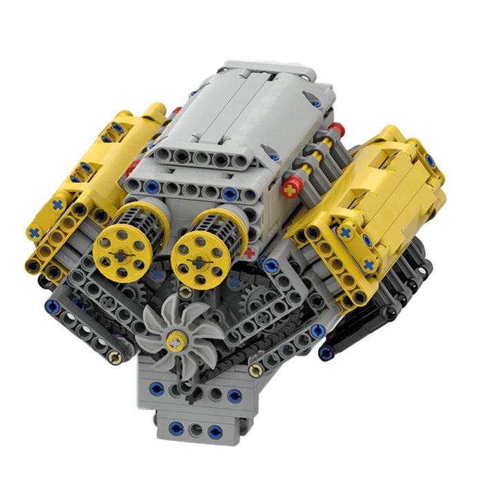 MOC - 54607 Crossplane V8 with Natural Aspiration & Removable Covers - LesDiy -