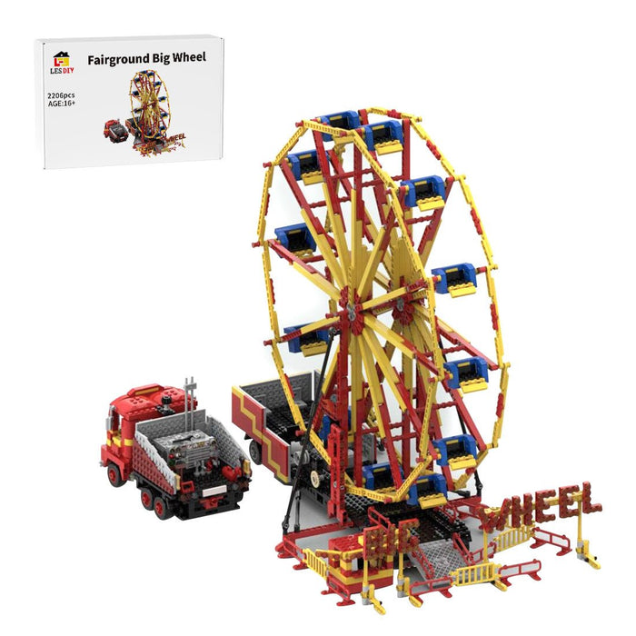 MOC - 58005 Dynamic Fairground Ferris Wheel Building Blocks - LesDiy - fairground -
