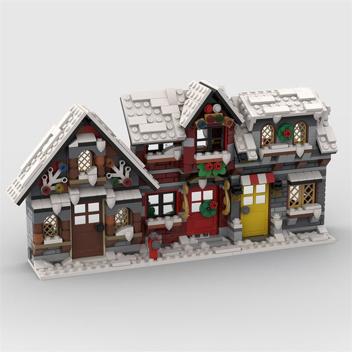 MOC - 58700 Three Winter House (The Front Side) Building Bolocks - LesDiy - MOC -
