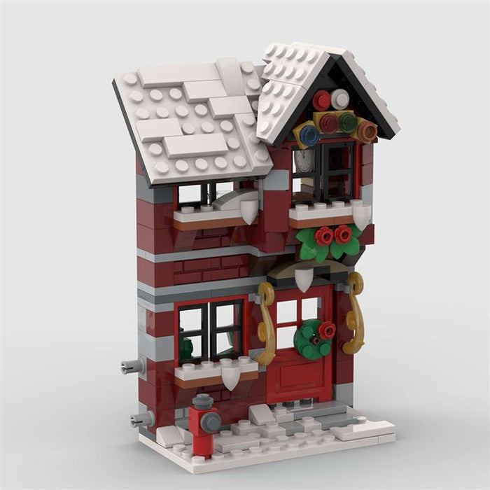 MOC - 58700 Three Winter House (The Front Side) Building Bolocks - LesDiy - MOC -