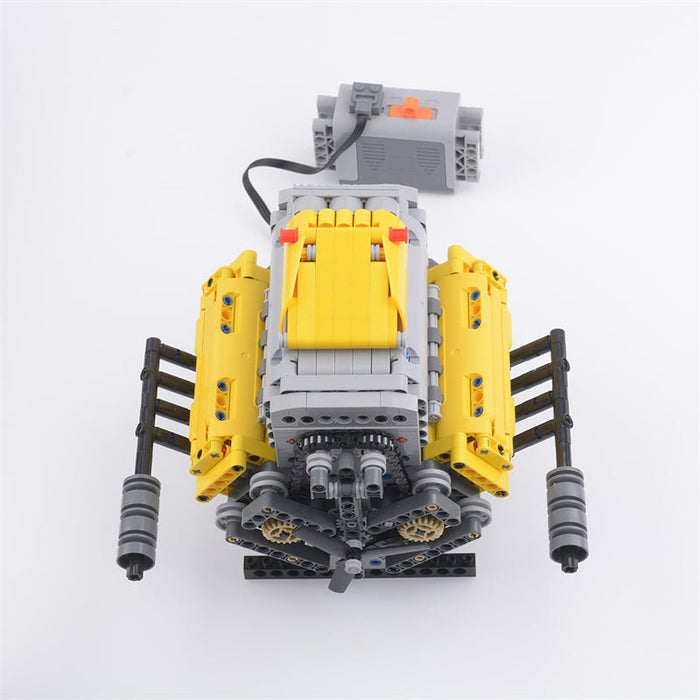 MOC - 60662 Crossplane V8 with Supercharger & Removable Covers - LesDiy - MOC -