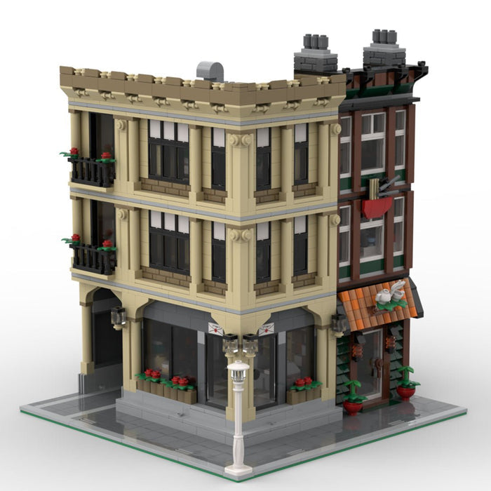MOC - 64880 Town Square Corner Building Blocks - LesDiy -
