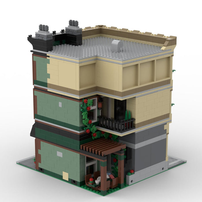 MOC - 64880 Town Square Corner Building Blocks - LesDiy -