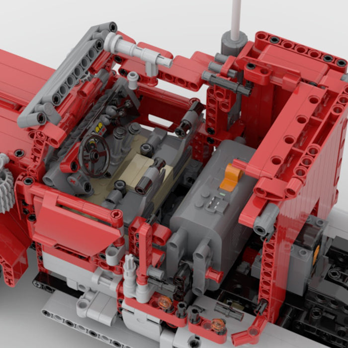 MOC - 72820 1/17 Technology RC Engineering Truck Trailer Building Blocks - LesDiy - Red