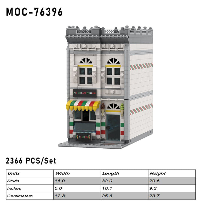 MOC - 76396 Ice Cream Parlor Building Blocks - LesDiy -